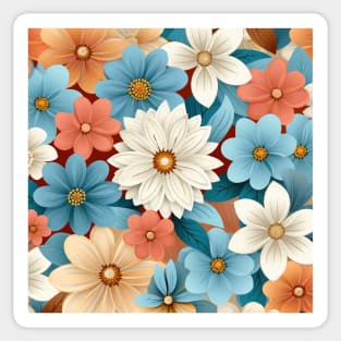 Floral Symphony: Graceful Blossoms in Dynamic Hues Sticker